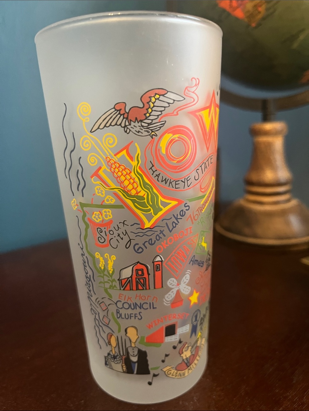 Catstudio-Iowa Souvenir Frosted Glass Cup - Multicolor - Picture 3 of 4